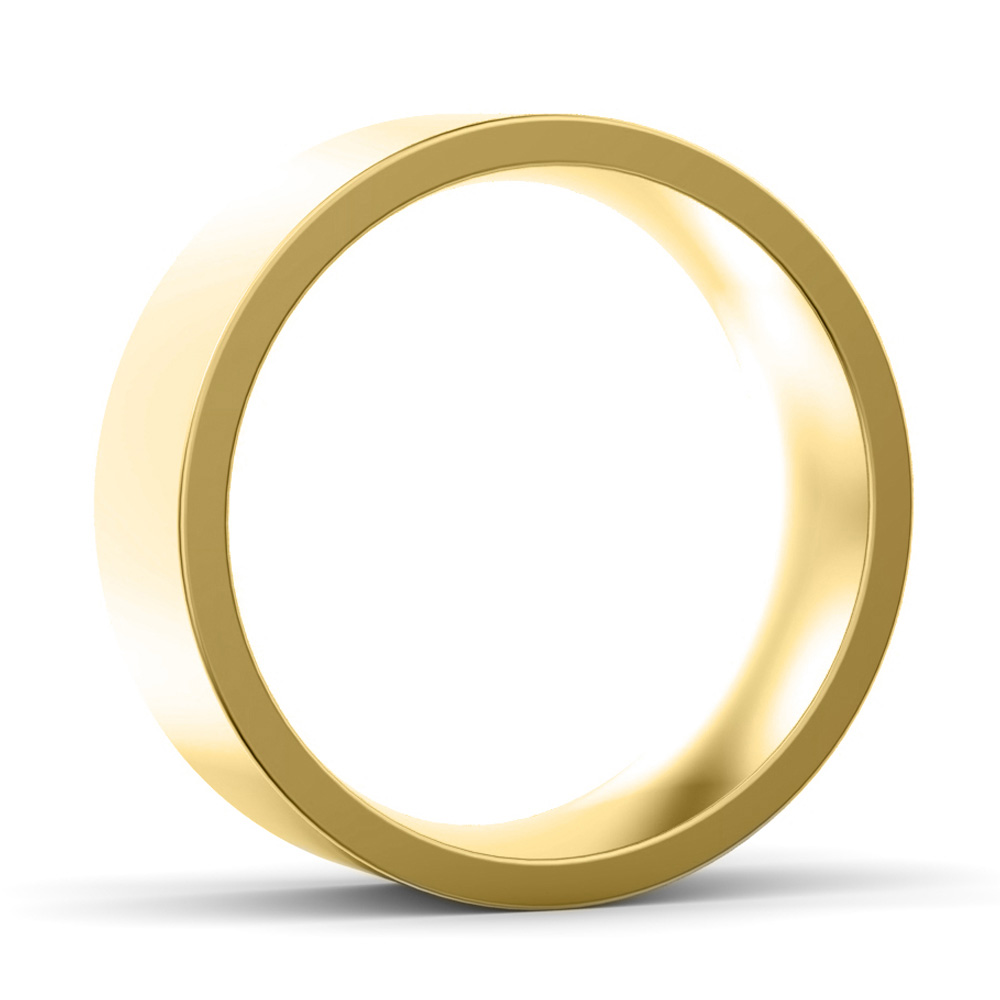 flat court shape wedding ring yellow gold FCS MW MM YG B