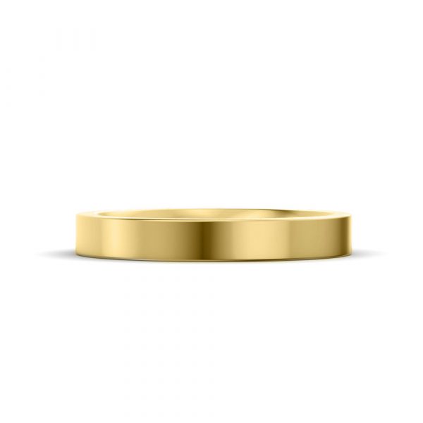 flat court shape wedding ring yellow gold FCS MW MM YG C