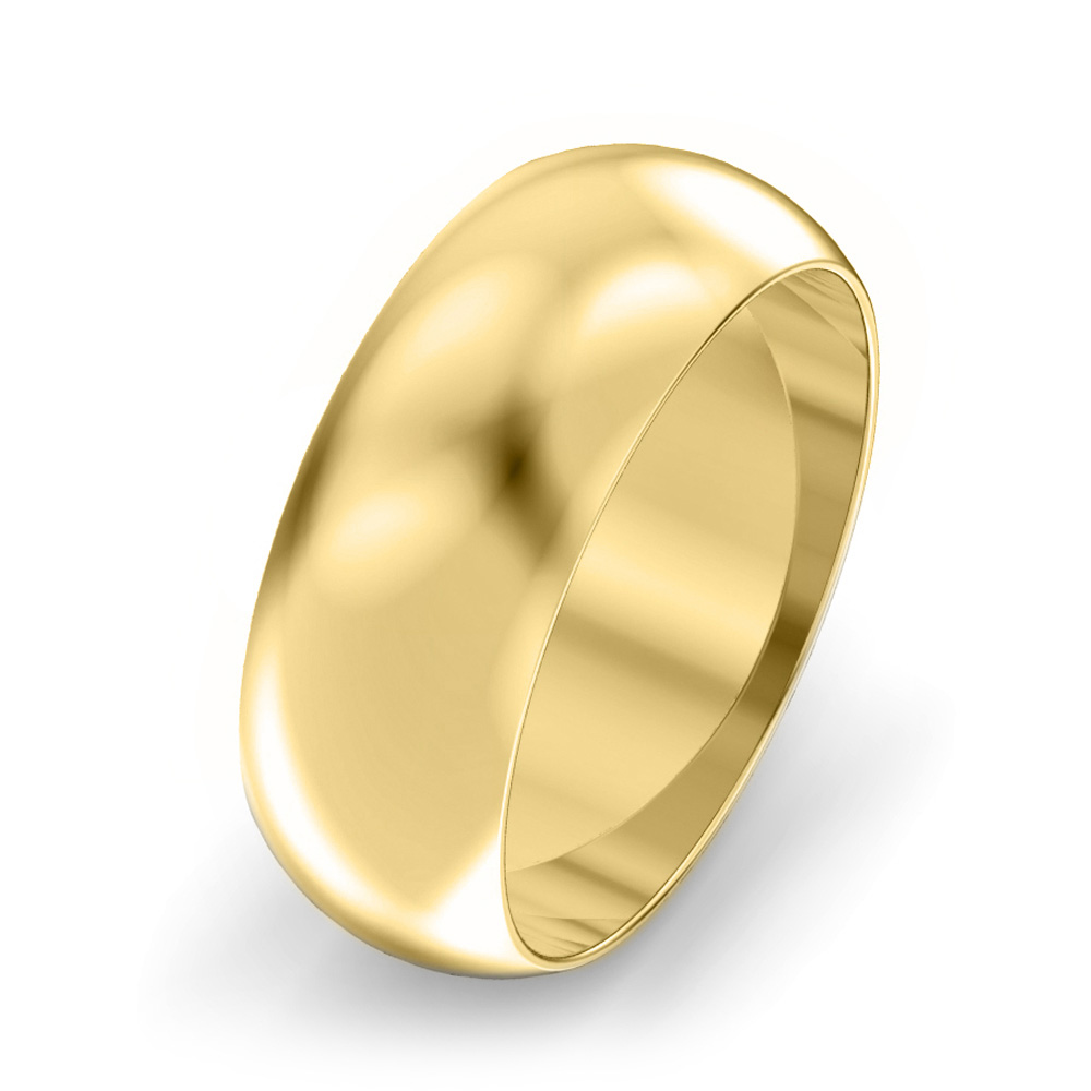 7mm D Shape Wedding Ring