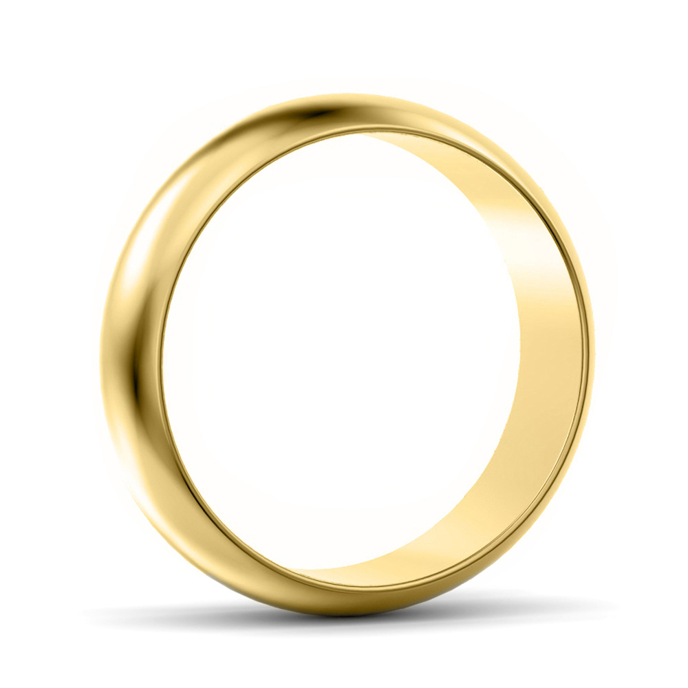 D shape wedding ring yellow gold DS MW MM YG B