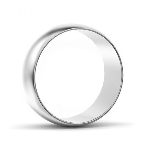 White gold palladium platinum wedding ring D shape DS LW MM WG B