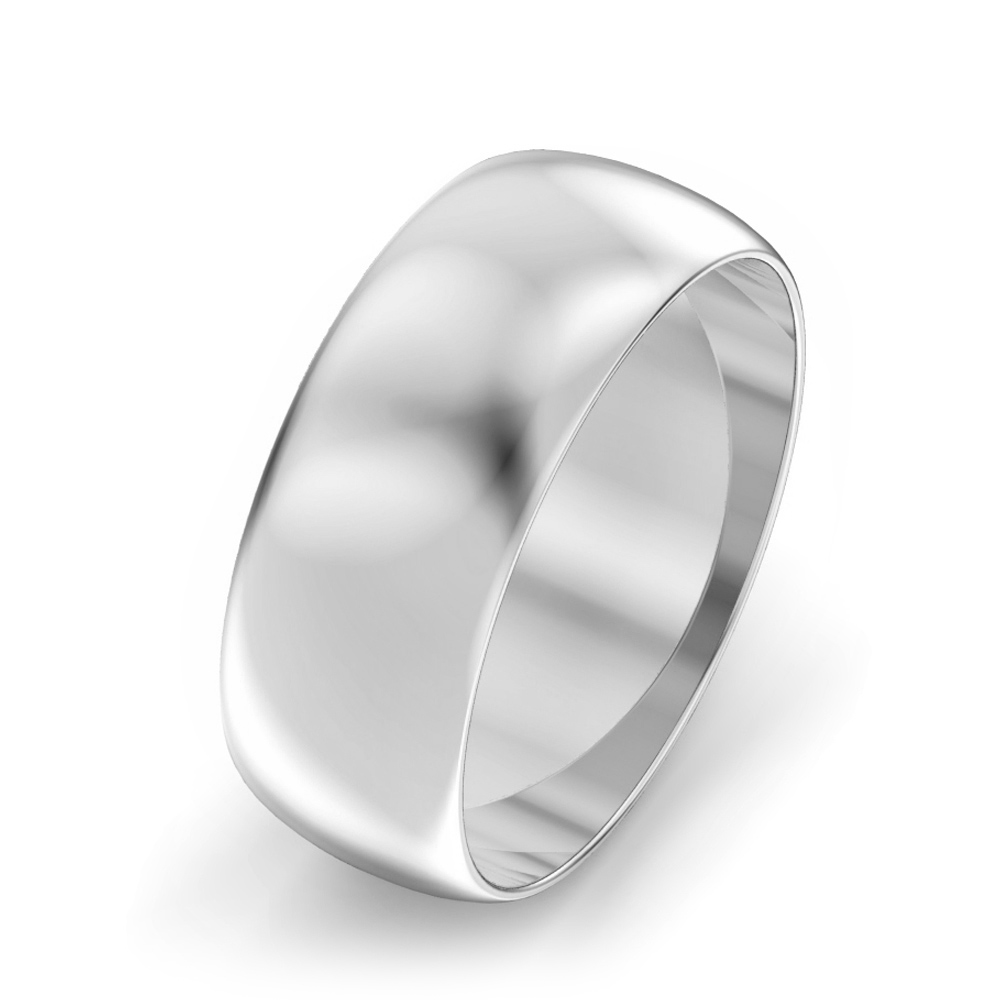 7mm D Shape Wedding Ring