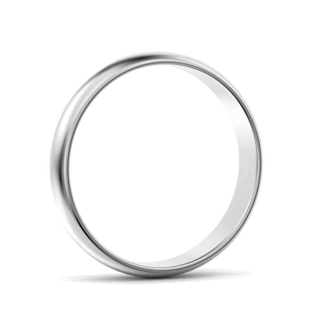 White gold palladium platinum wedding ring D shape DS LW MM WG B