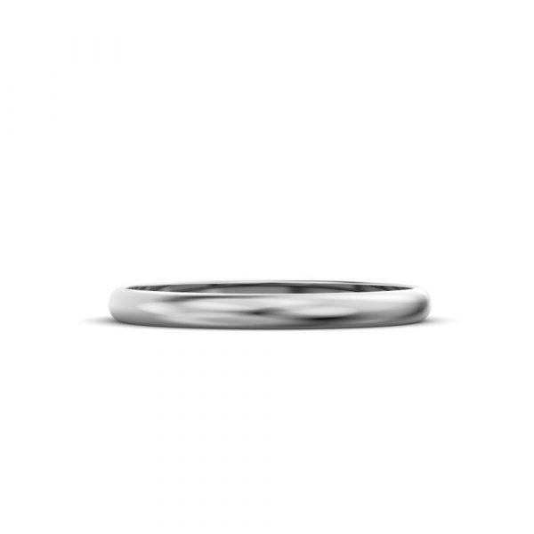 White gold palladium platinum wedding ring D shape DS LW MM WG C