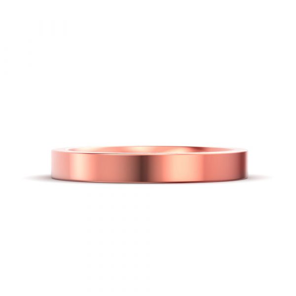 flat court shape wedding ring rose gold FCS HW MM RG C