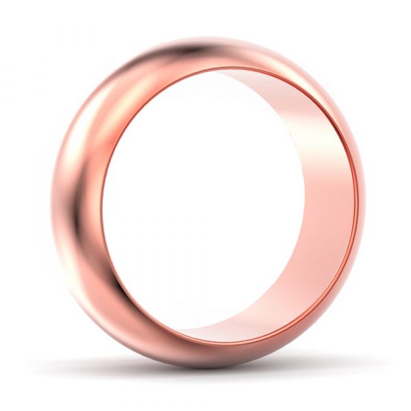 D shape wedding ring rose gold DS HW MM RG B