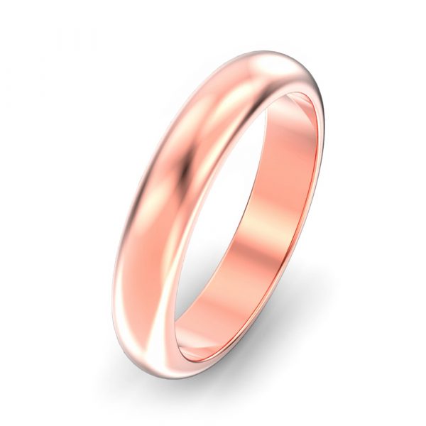 4mm D Shape Wedding Ring