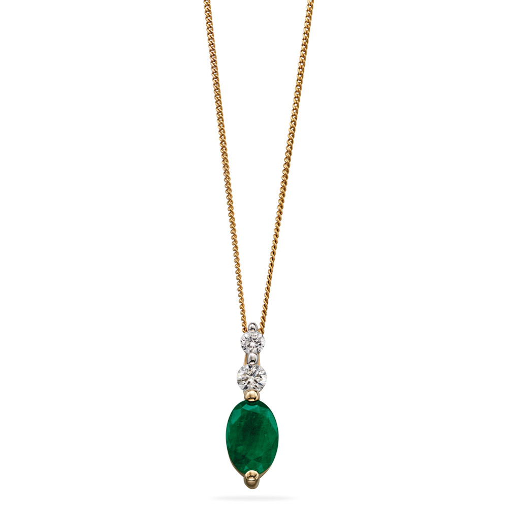 Emerald Diamond Pendant | Autumn and May | Design in London