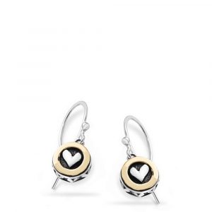 Linda Macdonald silver and gold moondance collection heart earrings DM Y