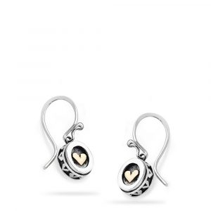 Linda Macdonald silver and gold moondance collection heart earrings DM S