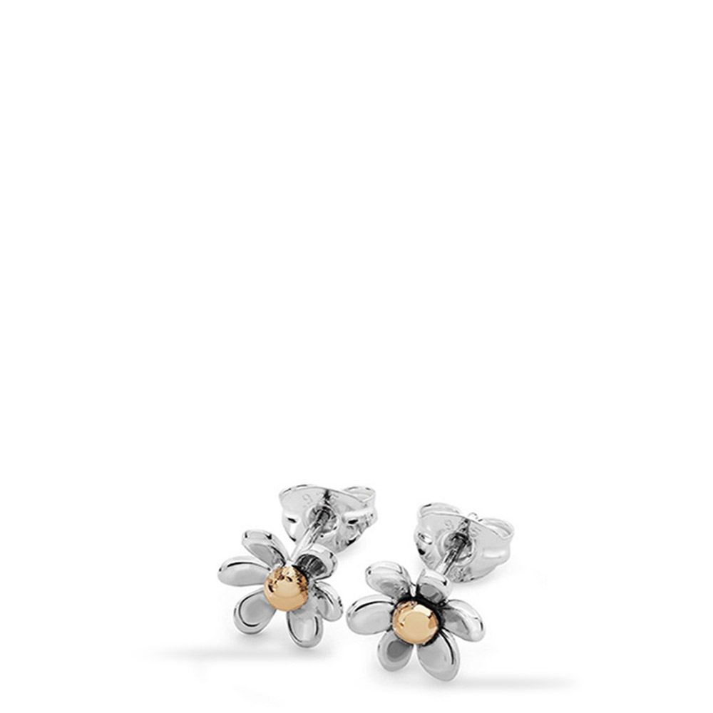 Linda Macdonald silver and gold flower earrings SSS A