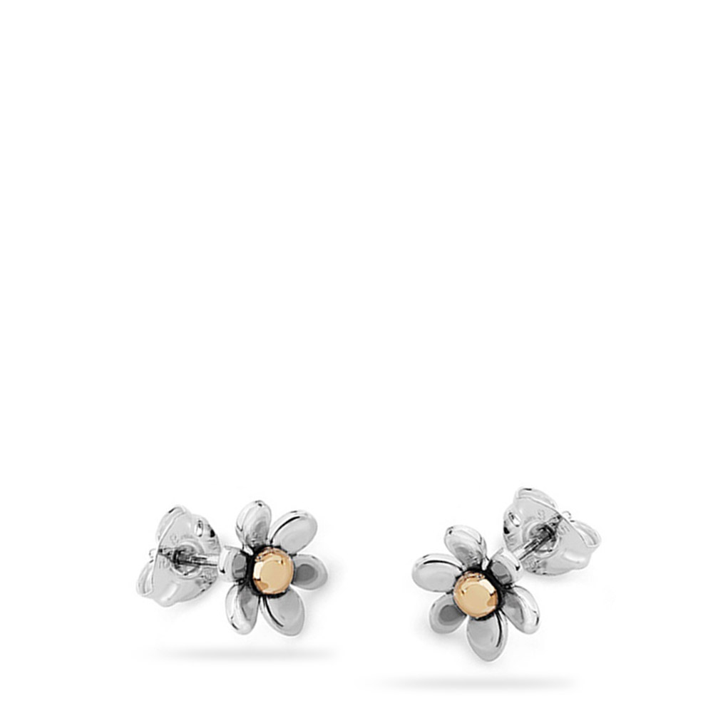Linda Macdonald silver and gold flower earrings SSS