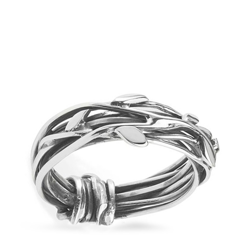 Linda Macdonald silver and gold entwined woven ring RSCBT A