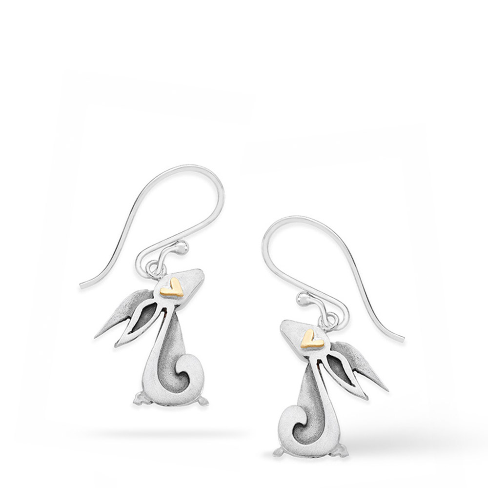 Linda Macdonald silver and gold eden hare earrings DHARE A