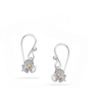 Linda Macdonald silver and gold eden flower earrings DEDFS A