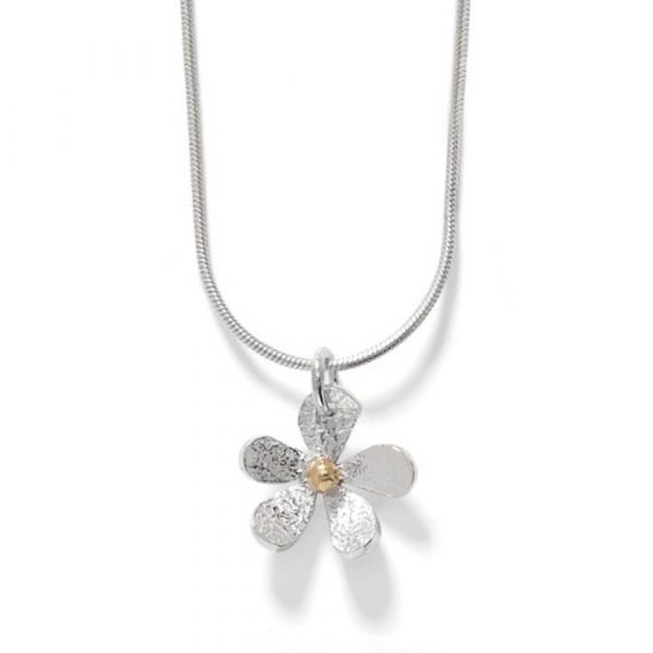 Linda Macdonald silver and gold daisy necklace EDM B