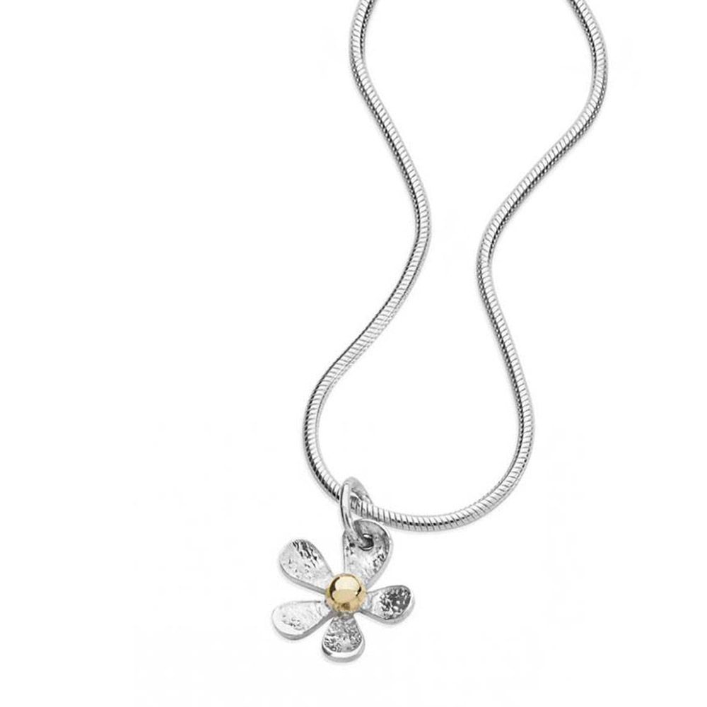 Linda Macdonald silver and gold daisy necklace EDT