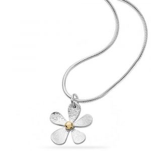 Linda Macdonald silver and gold daisy necklace EDM A