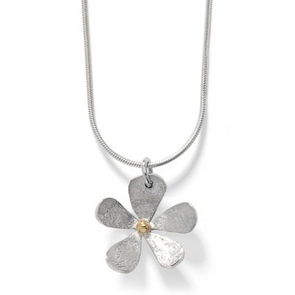 Linda Macdonald silver and gold daisy necklace EDL B