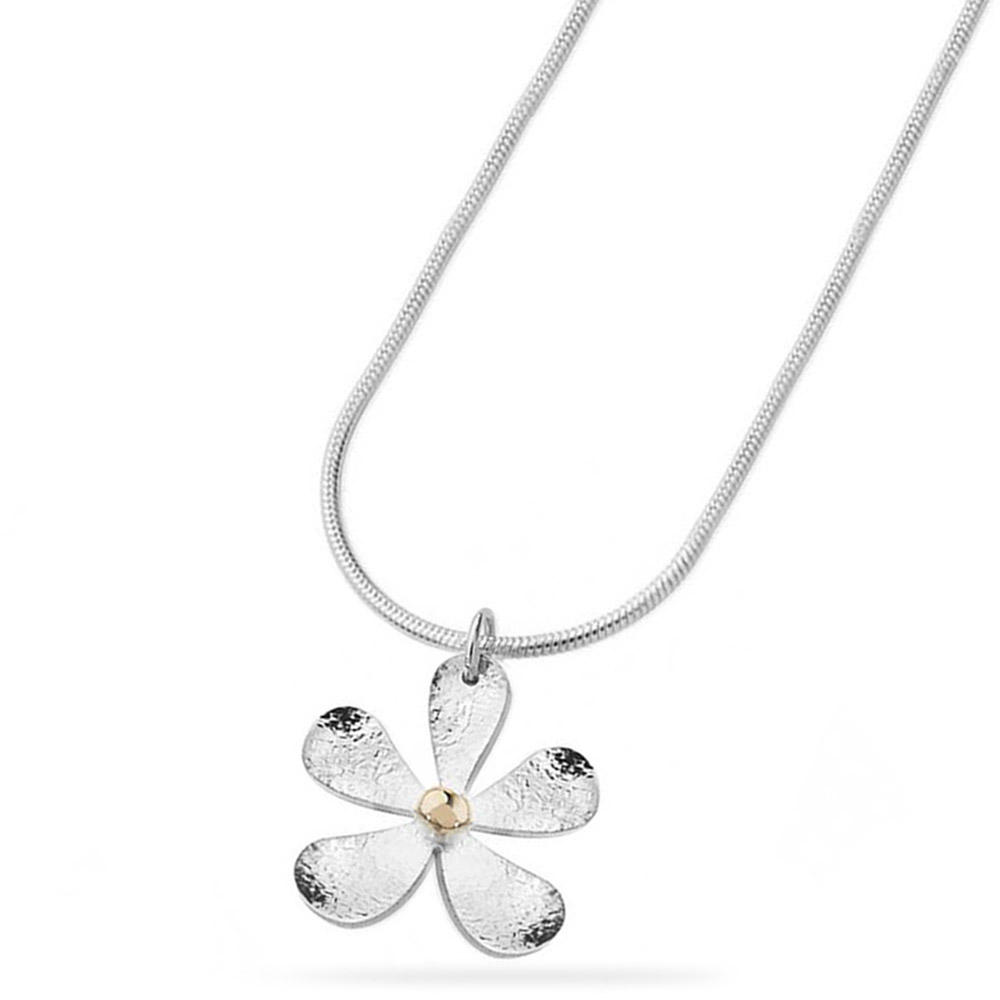 Linda Macdonald silver and gold daisy necklace EDM