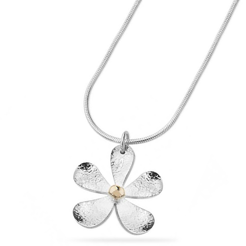 Linda Macdonald silver and gold daisy necklace EDL