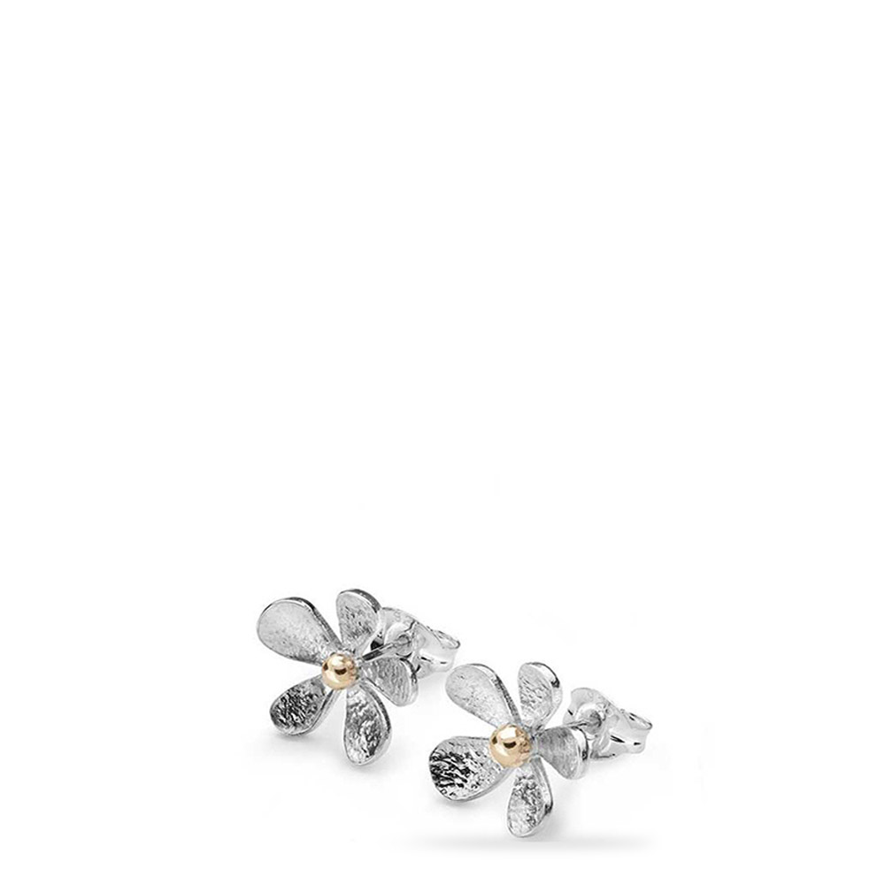 Linda Macdonald silver and gold daisy earrings SDT A