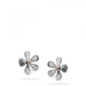 Linda Macdonald silver and gold daisy earrings SDM