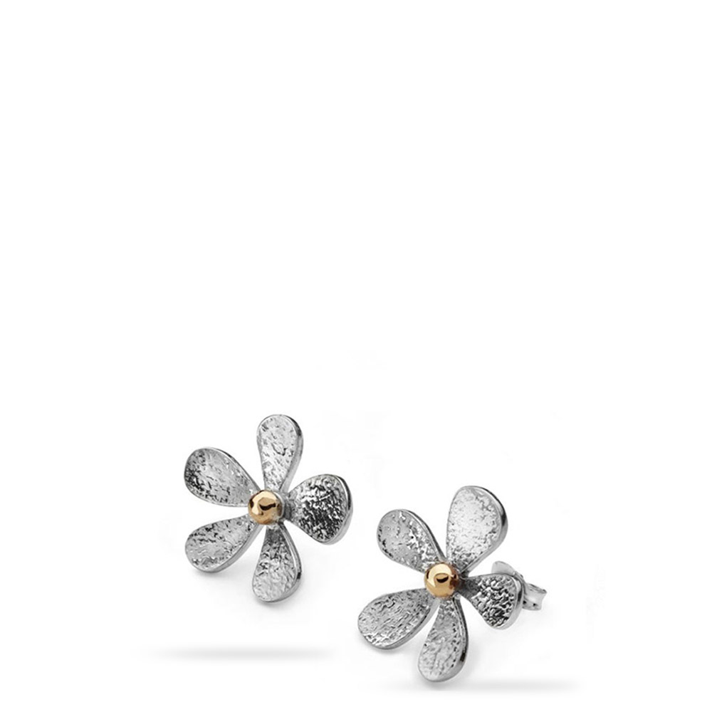 Linda Macdonald silver and gold daisy earrings SDM A
