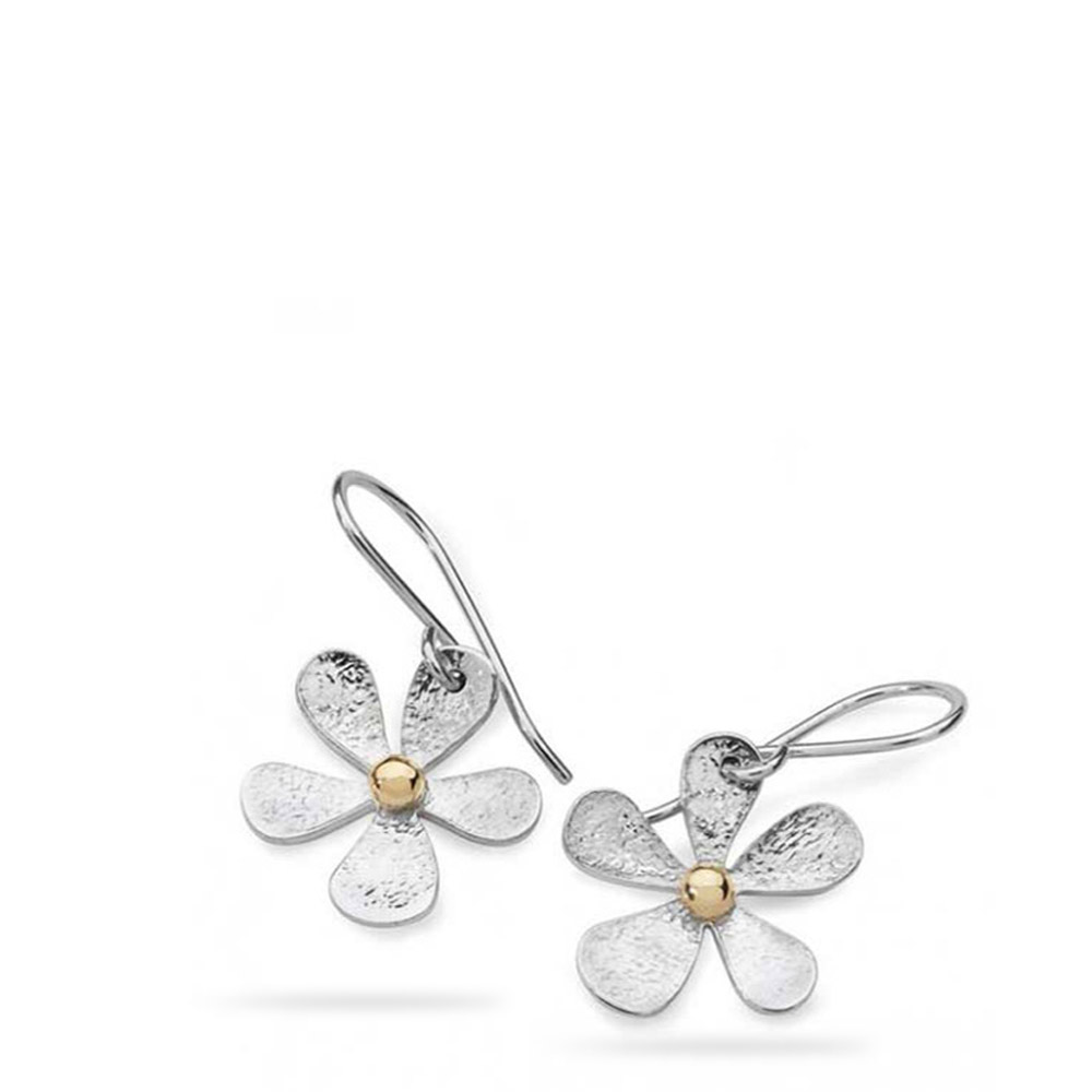 Linda Macdonald silver and gold daisy earrings DDM