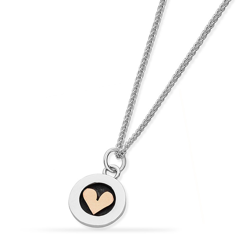 Linda Macdonald meadow silver and gold heart necklace EMEDH