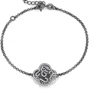 Fei Liu designer made cascade collection sterling silver with black rhodium finish CZ