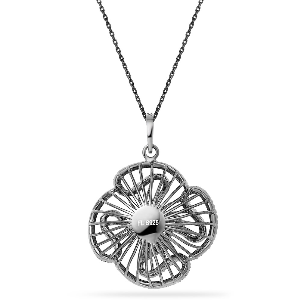 Fei Liu designer made cascade collection sterling silver with black rhodium finish CZ B