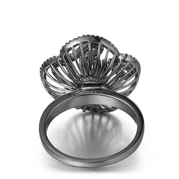 Fei Liu designer made cascade collection sterling silver with black rhodium finish CZ B