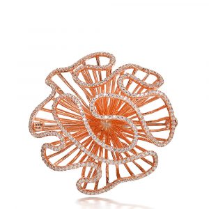 Fei Liu designer made cascade collection rose gold vermeil on sterling silver CZ