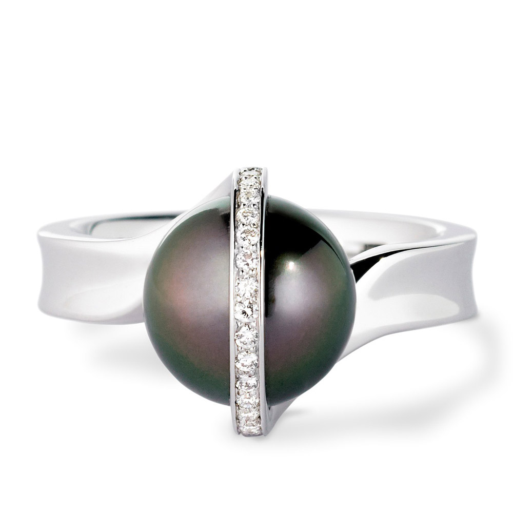 Andrew geoghegan designer made Mohawk tahitian pearl diamond ring A