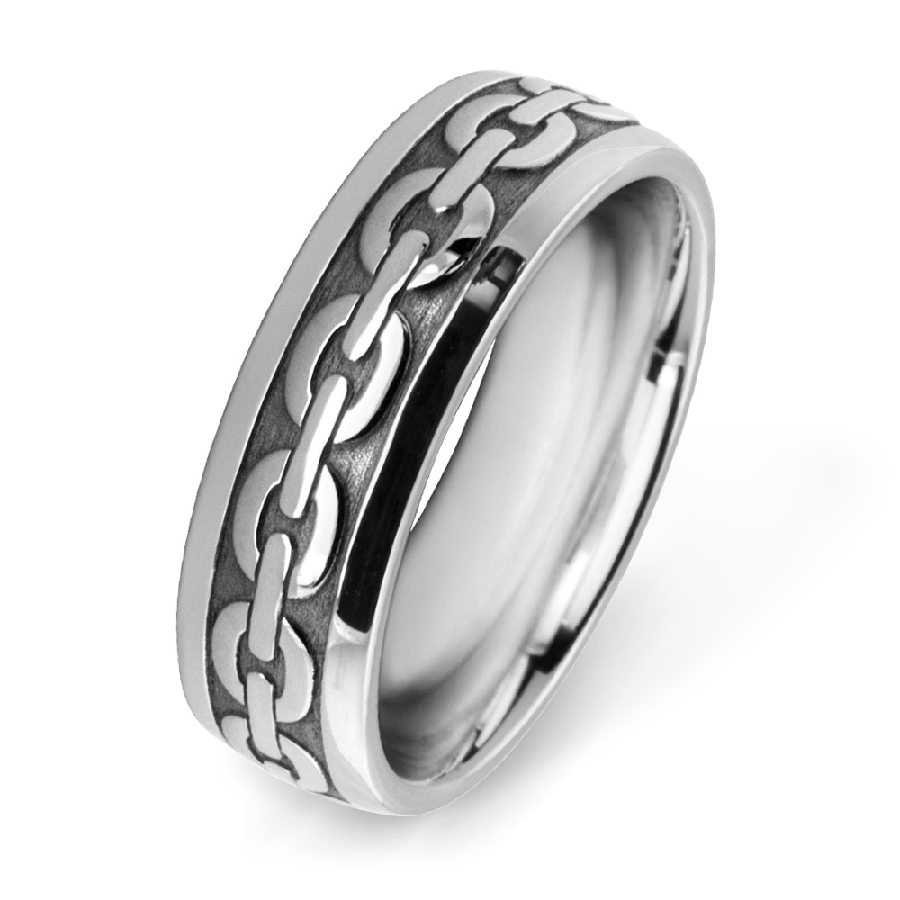 Links Wedding Ring in White Gold W7544