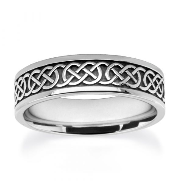 White Gold Patterned Wedding Rings W WG A