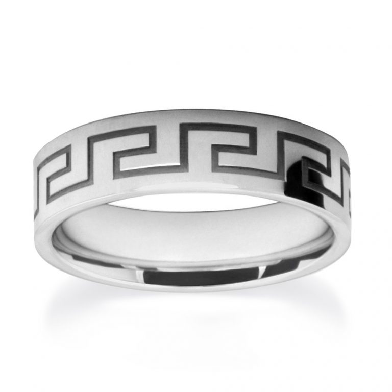 Greek Key Wedding Ring Patterned Wedding Rings Autumn and May