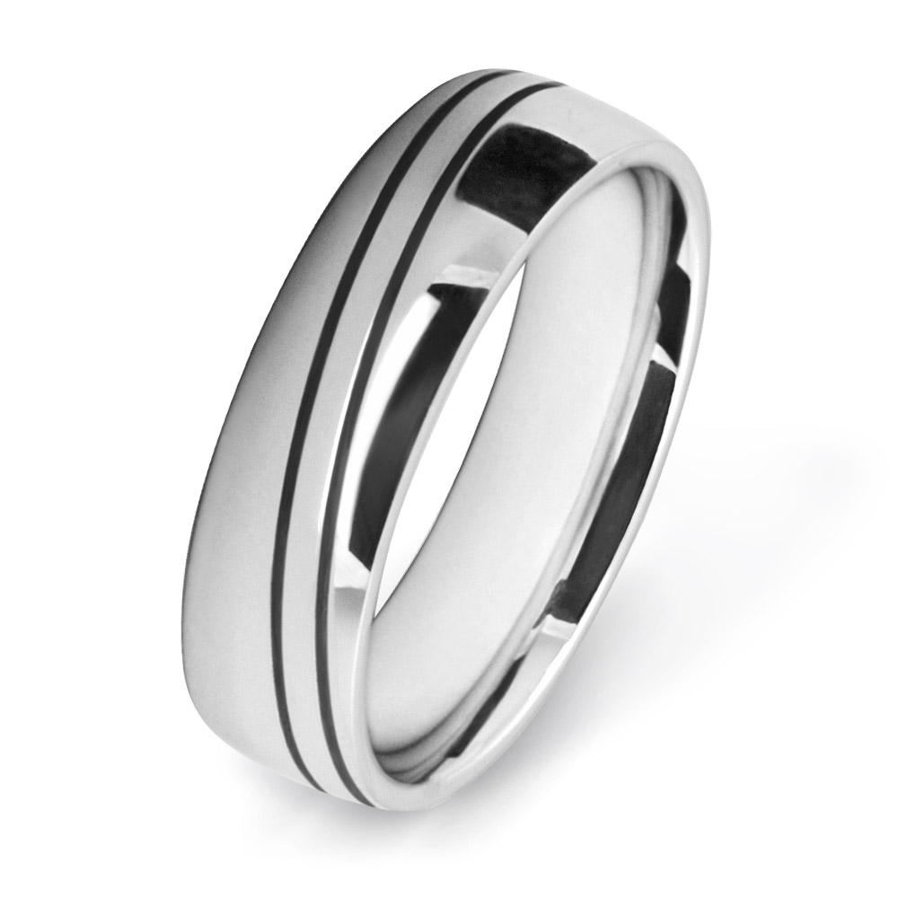 White Gold Patterned Wedding Rings W WG