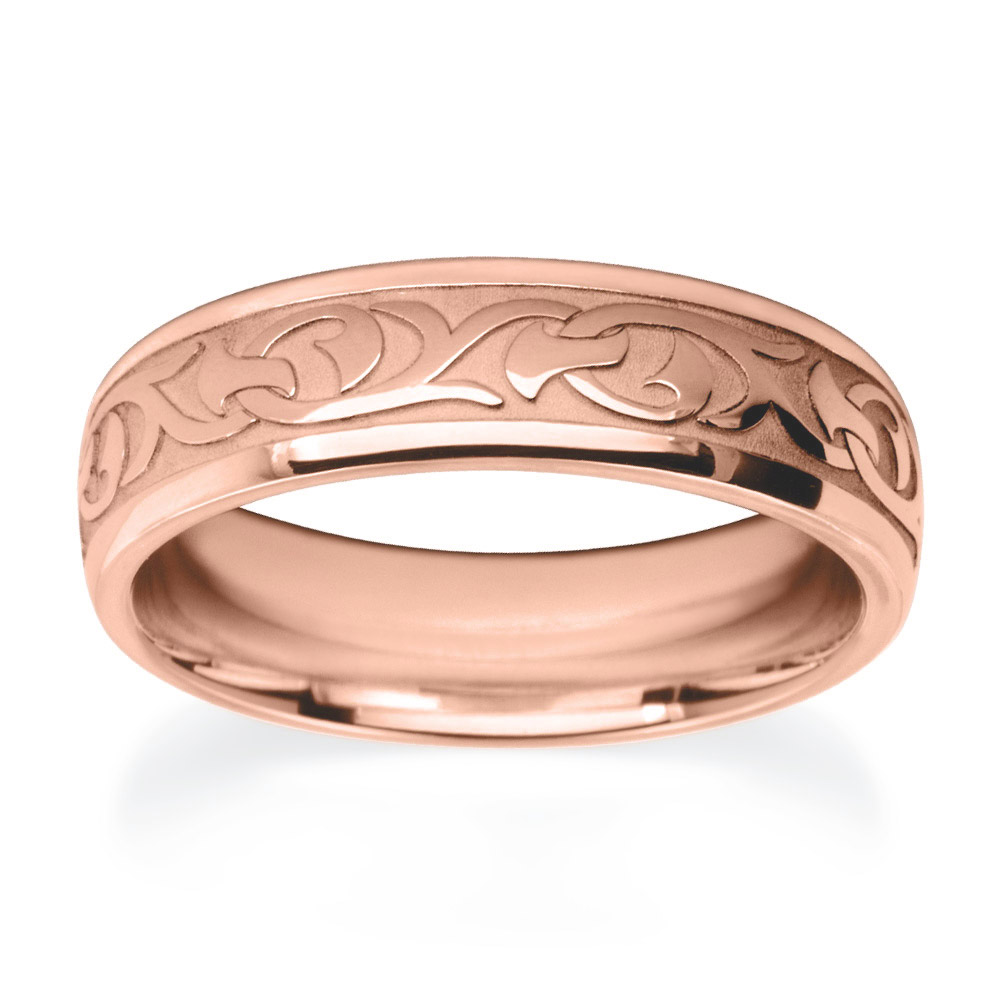 Victorian Patterned Rose gold Wedding Ring W7548