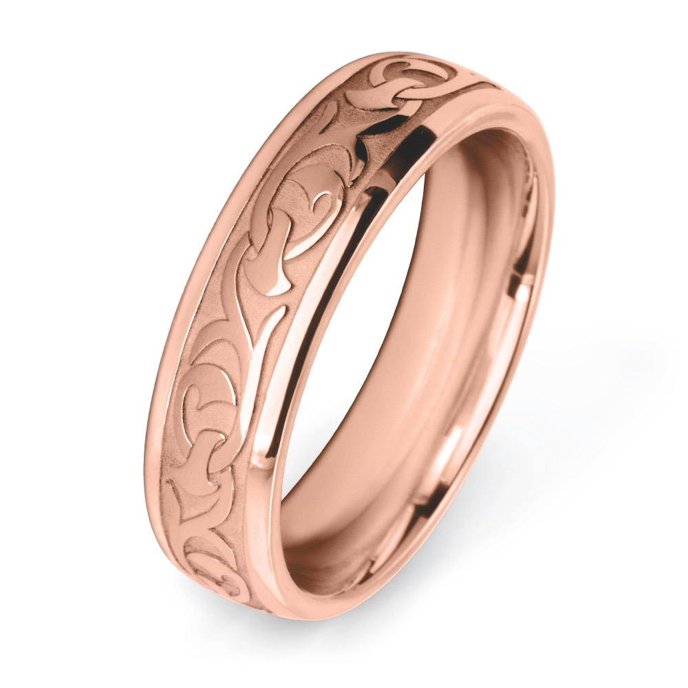 Victorian Patterned Rose gold Wedding Ring W7548