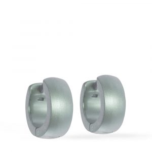 titanium hoop earring E V aquablue