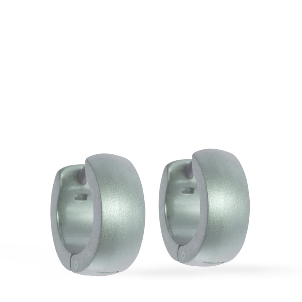 titanium hoop earring E V aquablue