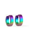 titanium hoop earring E rainbow