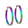 titanium hoop earring E rainbow