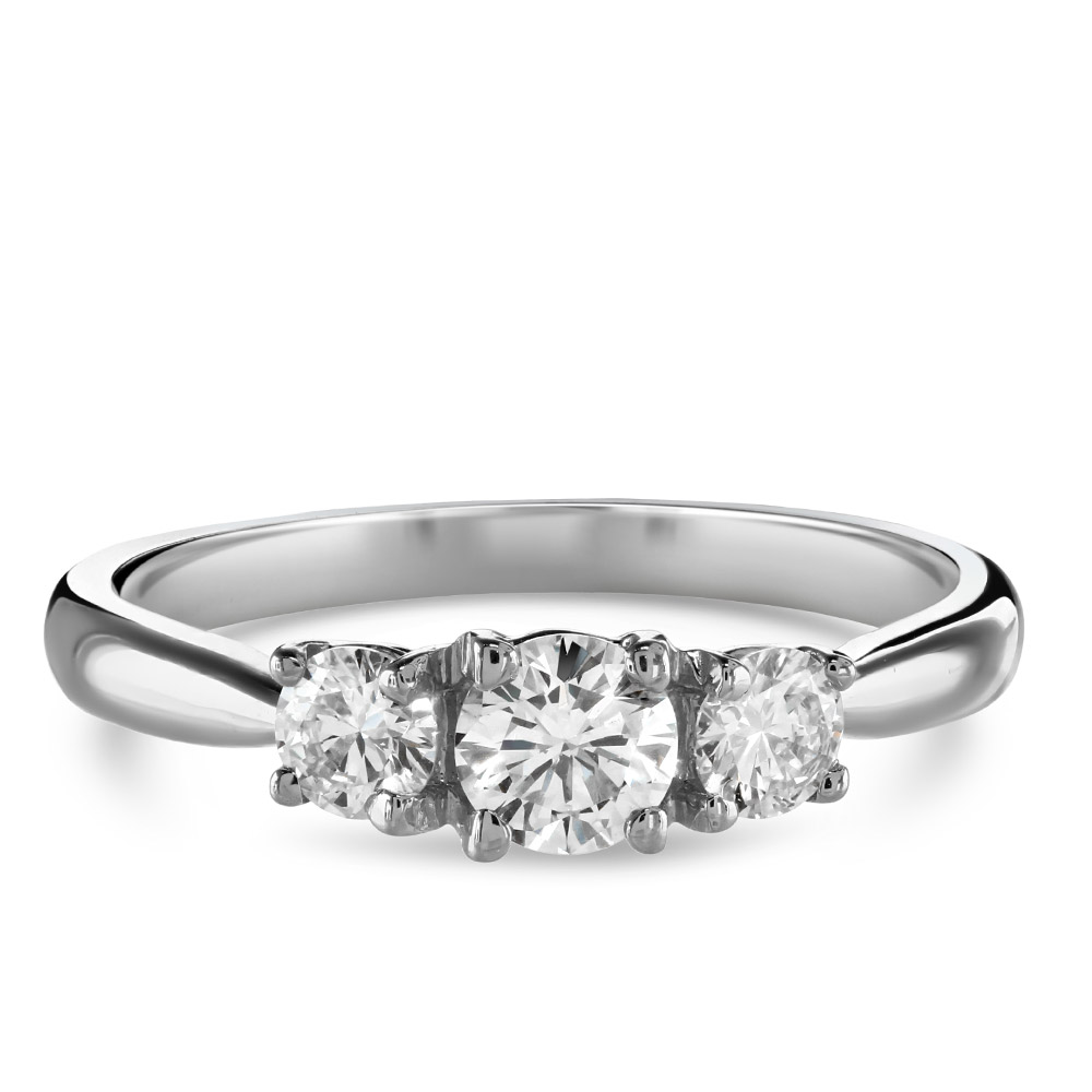 Three Stone Diamond Engagement Ring X