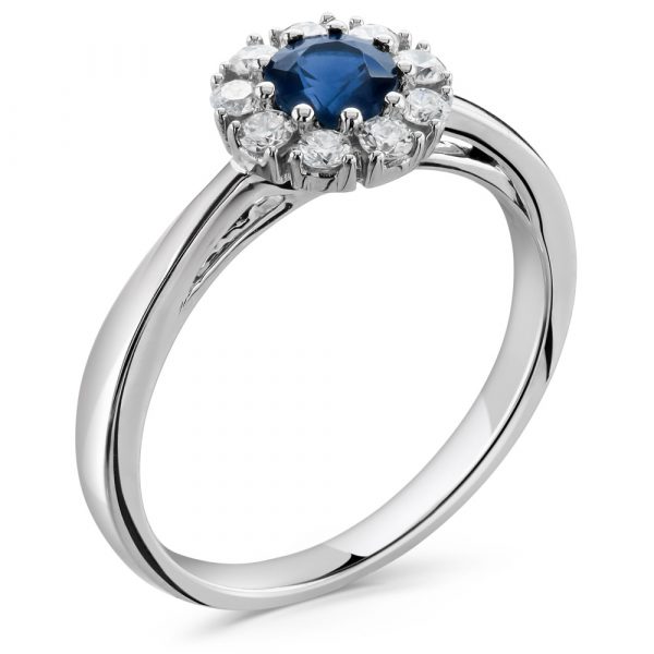 Sapphire and Diamond Engagement Ring X A
