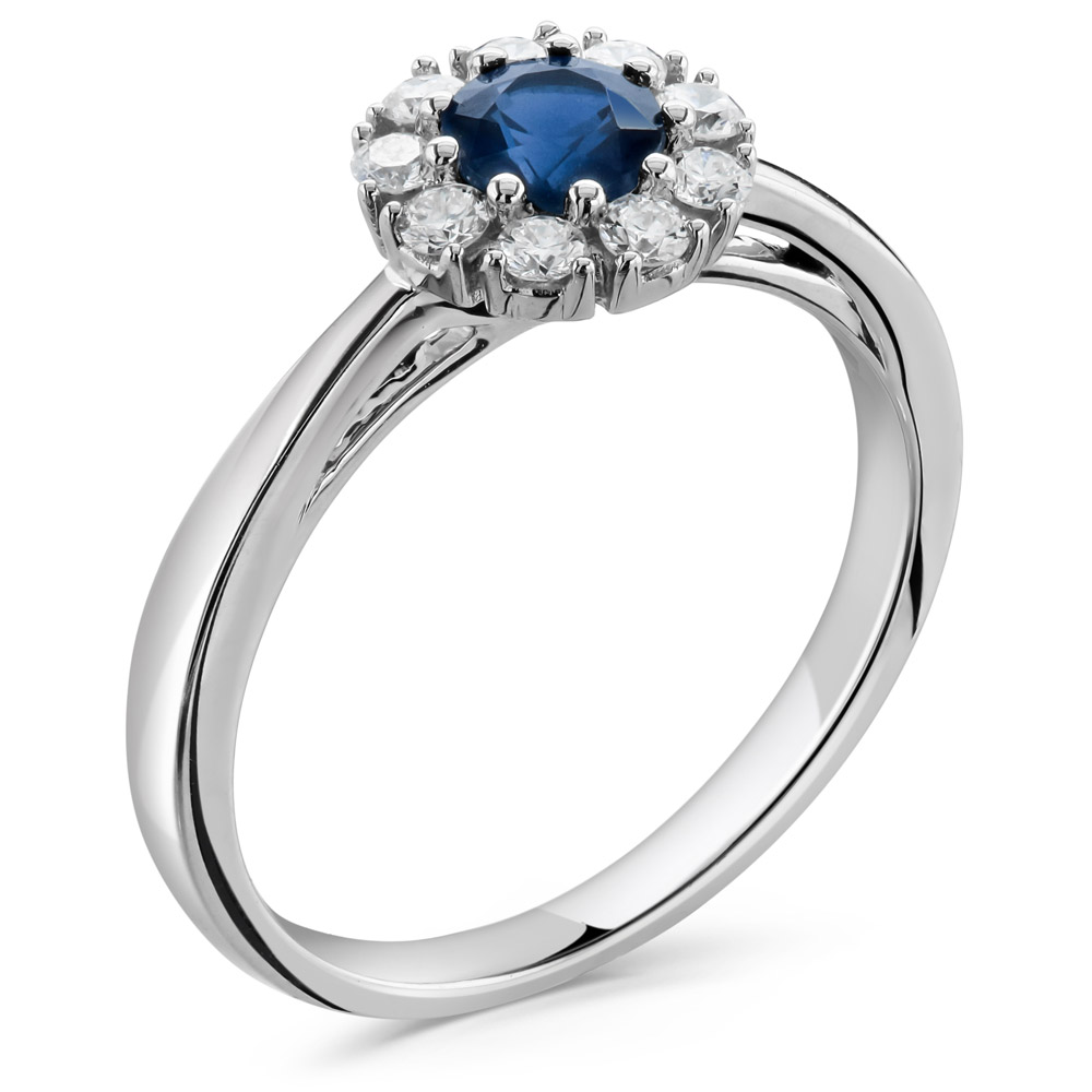 Sapphire and Diamond Engagement Ring X A