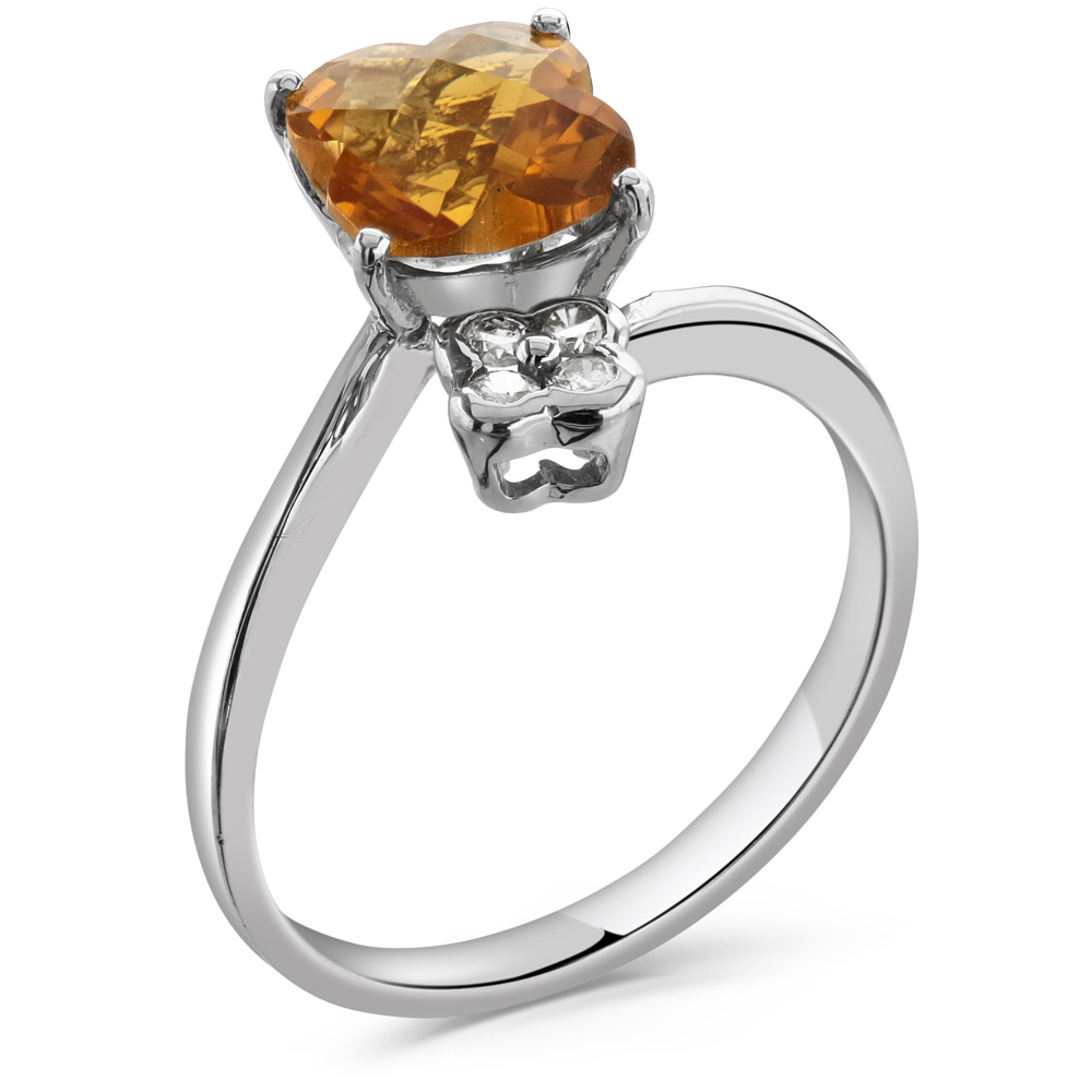 Citrine and Diamond Cocktail Ring X A