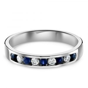 Blue Sapphire and Diamond Eternity Ring X